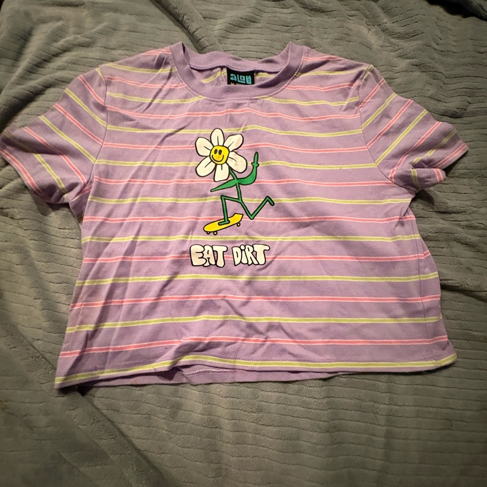 Zumiez Purple Striped Crop Top